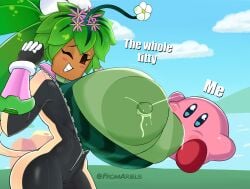 areola areolae blaster_master blaster_master_zero_2 breast_sucking breastfeeding breasts female fromariels huge_breasts humor kanna_(blaster_master) kirby kirby_(series) lactating lactation meme nipples plant_girl sucking tagme text