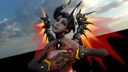 1girls 3d alternate_costume blender devil_mercy female female_only mercy overwatch solo solo_focus txn