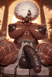 1futa african_futanari afro ai_generated amber_eyes balls_out big_balls big_nipples big_penis black_futanari body_paint breasts_apart dark-skinned_futanari dark_nipples dark_skin dominant_futanari dommy_mommy ebony exposed_balls exposed_penis exposed_testicles facepaint futa_penis futanari hair_over_one_eye huge_balls huge_cock lips loincloth looking_at_viewer massive_breasts musk navel nipples oc original original_character pelvic_curtain penis_out pov semi-erect shebull sitting smile smug_expression solo spread_legs steam sweat sweaty taker_pov testicles_out tribal tribal_markings tribal_tattoo unnamed_character veiny_penis very_dark_skin verynormalguy wet wet_body white_facepaint white_hair white_stripes