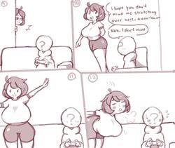 1boy 1girls age_difference big_breasts breasts comic imminent_ara_ara imminent_incest inkerton-kun inkuusan large_breasts mama-chan milf mob_face monochrome mother mother_and_son older_female son text younger_male