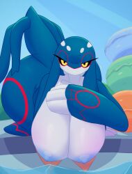 anthro big_ass big_breasts breasts bubble_butt dullyarts female huge_ass kyogre no_humans pokemon pokemon_(species) thick_thighs wide_hips