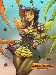 bedbug_(artist) bee bee_costume bee_girl cosplay costume d'vorah green_eyes humanoid insect_girl insects monster_girl mortal_kombat mortal_kombat_11 yellow_body