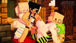 1boy 3d 4girls arthur32 ass bee_(minecraft) bee_humanoid blonde_hair erect_nipples erect_penis glasses green_hair handjob hi_res high_resolution highres horny_female human_female human_male humanoid_penis mabel_bee_(arthur32) mex_arthur_(arthur32) microsoft mine-imator minecraft mojang orgy outside ponytail smile stockings tagme touching_penis wet_pussy xbox_game_studios