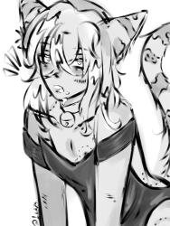 bell_collar bite_mark bunnysuit cat_boy cat_ears cat_tail catboy cum cum_in_mouth fangs male overstimulation teeth_showing