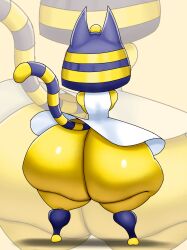 1girls animal_crossing ankha ass ass_bigger_than_head ass_focus big_ass big_butt blue_eyes blue_fur blue_hair breastless cat_ears cat_tail clothed dumptruck_ass eyeshadow fat_ass female female_only huge_ass huge_thighs hyper_ass large_ass looking_back nintendo no_panties revealing_clothes shiny_skin skirt solo solo_female solo_focus teasing thedeathcrow05 thick_ass thick_thighs thighs thunder_thighs underass upskirt wide_hips yellow_body yellow_fur yellow_skin