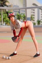 1girls 3d abs ass_up athletic athletic_female baseball baseball_cap baseball_glove baseball_uniform bending_forward bending_over big_ass blankpins city city_background cityscape clothed cute fit_female green_hair kiriko_(overwatch) light_skinned_female long_legs outdoors overwatch overwatch_2 palm_tree panties pinup pitcher sand sfw short_shirt skimpy_clothes sneakers socks solo solo_female sport_panties sports sportswear stadium stadium_background sunny sweat sweaty_body toned toned_female