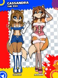 alluring anthro blue_eyes cassandra_(tailsrulz) comparison fan_character female sega sonic_(series) sonic_generations sonic_the_hedgehog_(series) tailsrulz vulpine_studios