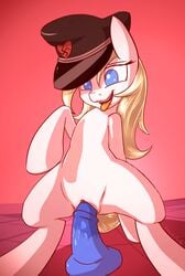 1n33d4hug aryanne_(mlp) clitoris dildo equine female furry hat horse kanashiipanda my_little_pony nazi original_character pussy sex_toy