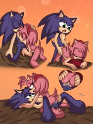 amy_rose girl_on_top j_nsfw oral_sex small_breasts sonic_(series) sonic_the_hedgehog wholesome