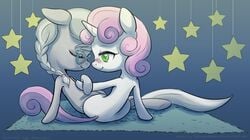 duo equine female female_only friendship_is_magic furry hair_on_head horn horse multiple_females my_little_pony silver_spoon silver_spoon_(mlp) sweetie_belle_(mlp) tail tutiwakalaka unicorn yuri