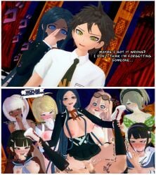 1boy 3d 7girls akamatsu_kaede amazon_position big_breasts bookie chabashira_tenko danganronpa danganronpa_2:_goodbye_despair danganronpa_v3 english_text group group_sex harem harukawa_maki hinata_hajime iruma_miu koikatsu partially_clothed reverse_gangbang sex shirogane_tsumugi toujou_kirumi vagina vaginal_penetration vaginal_sex yonaga_angie