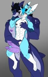 1boy 1cuntboy anthro anthro_on_anthro anthro_shark aqua_fur blush boyfriends chest_scars cock_piercing cuntboy cuntboy/male cuntboysub dark_blue_body dark_hair digital_art digital_drawing diphallia diphallism fingering fins furry furry_only gay green_eyes grin hare intersex long_hair lovers male male/male multi_genitalia multi_penis muscles nipple_piercing nipples original_character original_characters penis pierced_ears precum precum_drip pussy_juice pussy_juice_drip rabbit_ears shark shark_tail shark_teeth size_difference slit smile smirk