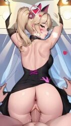 1boy 1boy1girl 1girls ai_generated animated black_cat_d.va black_dress climax cum_in_pussy cum_inside cumming cumming_inside cumming_together cumming_while_penetrated cumming_while_penetrating d.va female gif male ohmywaifu overwatch overwatch_2 patreon_username penis penis_in_pussy prone_bone sex_from_behind tagme twintails vaginal_penetration vaginal_sex