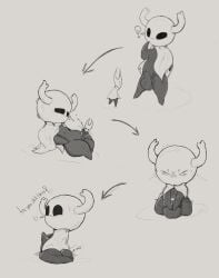 absurd_res anthro badartist balls big_balls cock_vore dominant duo female female/female genitals hi_res hollow_knight hornet_(hollow_knight) humanoid macro male male/female masturbation micro penile penis slightly_chubby slightly_chubby_male team_cherry the_knight_(hollow_knight) vore