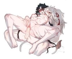 1cuntboy 2boys animal_ears black_hair blade_(honkai:_star_rail) blush cuntboy cuntboy/male cuntboy_penetrated gay grabbing_thighs heavy_breathing honkai:_star_rail honkai_(series) ilewdha jing_yuan light-skinned_male light_skin lion_ears lion_tail long_hair open_mouth scar scared scars scars_all_over tail_motion tail_wagging tailwag vaginal_penetration vaginal_sex very_long_hair wagging_tail white_hair yaoi