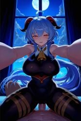 ai_generated big_breasts blue_hair ganyu_(genshin_impact) genshin_impact senzyai thick_thighs thighs