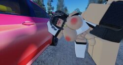 ahe_gao big_areola big_breasts big_cock big_penis blush blushing_at_partner car_sex forest leg_grab neko_(neko_rr34) neko_rr34 pink_areola pussy_grip pussy_juice roblox roblox_studio robloxian sidefuck thighs