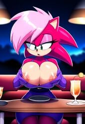 ai_generated ass booty breasts female hips magenta_fur pink_hair seductive_look solo sonia_the_hedgehog sonic_(series) sonic_the_hedgehog_(series) sonic_underground thick_thighs thighs