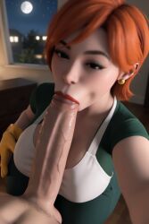 3d 3d_(artwork) ai_generated big_ass big_breasts big_penis blowjob cartoon_network cuckold dexter's_laboratory dexter's_mom fellatio mommy netorare penis radnsad red_hair sucking_penis thick_thighs