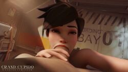 1080p 1girls 3d animated athletic_female blender blizzard_entertainment brown_eyes brown_hair deepthroat earrings fellatio female freckles grand_cupido human lesbian_conversion lesbian_to_straight light-skinned_male nude overwatch pov sound tagme tracer video