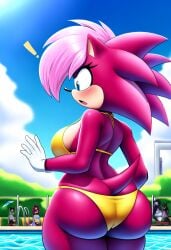 ai_generated ass booty breasts female hips magenta_fur pink_hair seductive_look solo sonia_the_hedgehog sonic_(series) sonic_the_hedgehog_(series) sonic_underground thick_thighs thighs