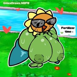 1girls alexdraws anthro anthrofied ass breasts breasts female flora_fauna plant plant_girl plant_humanoid plantie plants_vs._zombies plants_vs_zombies popcap_games pussy sunflower_(pvz)