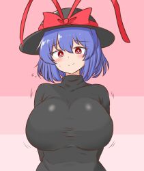 1girls big_breasts black_dress breasts closed_eyes clothed_female iku_nagae light-skinned_female long_hair mature_female smile solo solo_female touhou water_noodle