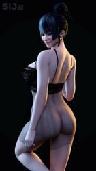 3d ass bottomless bottomless_female dead_or_alive nyotengu sija_art