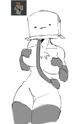 big_breasts big_thighs breasts covering_face digital_drawing_(artwork) female furry ghostbacon_(artist) gloves original_character roblox roblox_avatar solo_female thigh_highs thighs