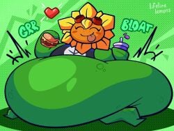 1girls anthro anthrofied ass belly belly_bulge breasts breasts fat female female_pred flora_fauna inflation lifelinelemons obese plant plant_girl plant_humanoid plantie plants_vs._zombies popcap_games pred pussy solar_flare_(pvz) sunflower_(pvz) weight_gain