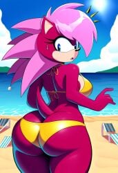 ai_generated ass booty breasts female hips magenta_fur pink_hair seductive_look solo sonia_the_hedgehog sonic_(series) sonic_the_hedgehog_(series) sonic_underground thick_thighs thighs