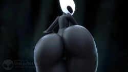 1girls 3d 3d_animation animated anthro ass ass_focus ass_shake black_skin female hollow_knight hornet_(hollow_knight) huge_ass looking_at_viewer looking_back no_sound nude nude_female sharpybutts shorter_than_10_seconds solo solo_female tagme twerking video