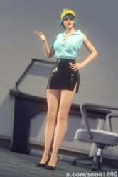 1girls 3d blender_(software) business_woman colored_hair comet_(fortnite) female female_only fortnite fortnite:_battle_royale high_heels legs looking_at_viewer office_lady secretary short_skirt zaaa1490