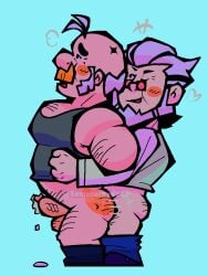 2boys 2d absurd_res anal anal_sex ass balls bara bare_shoulders beard blush blush_lines body_hair brawl_stars byron_(brawl_stars) cartoony clothing cum cum_in_ass cum_inside duo erection facial_hair from_behind from_behind_position gay gay_sex genital_fluids genitals hairy_male half-dressed heart hi_res human long_sleeves male male_focus male_on_male male_only nsfw older_male one_eye_closed open_mouth orgasm pants pants_down partially_clothed penis penis_in_ass sam_(brawl_stars) sex simple_background sleeveless_shirt small_dom_big_sub somehornydud3 standing standing_sex supercell transparent_penis veiny_penis white_hair yaoi