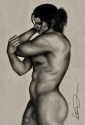 big_butt black_hair male male_only nude nude_male sergei_dragunov tekken