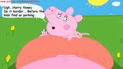 2d 2d_(artwork) 2d_animation animated artist_request ass_bounce ass_jiggle ass_jiggling ass_pov big_ass bounce bouncing bouncing_ass english english_text flower furry furry_female gif jiggle jiggling jiggling_ass milf mom mommy_pig mother orange_skirt peppa_pig pig pig_girl pink-skinned_female pink_body pink_skin pov skirt text_bubble viewed_from_behind