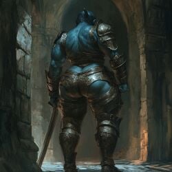 ai_generated armored_female ass_focus big_ass big_breasts big_butt blue_ass blue_body blue_orc blue_skin darkinea_realm dungeon fat_ass female female_focus firm_ass huge_ass humanoid larger_female muscular_female orc orc_female revealing_clothes solo solo_female thick_butt thick_hips thick_thighs wide_ass wide_hips wide_thighs