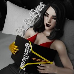3d 3d_render areola artistic ass bathroom bedroom big big_breasts black_gloves black_hair blender book breasts character clothes dark_eyes digital_art elitetheron7 erotic facial_expression fan_art female fortnite fortnite:_battle_royale frontal golden high_resolution landscape lighting long marigold_(fortnite) model nsfw nude pale_skin pose pubic_hair realistic red_lips rule34 seductive sensual skin socks style voluptuous x_redeyes