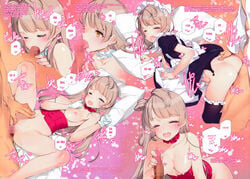 absurdres all_fours areolae ass blush breasts brown_hair censored closed_eyes doggy_style fellatio female gloves handjob hard_translated highres large_breasts legs licking lingerie long_hair love_live! love_live!_school_idol_project lying maid maid_headdress male minami_kotori nipples no_bra no_panties ooyari_ashito open_clothes open_mouth oral orange_eyes penis pillow pussy sequential sex simple_background spread_legs straight sweat tears thighs translated vaginal_penetration