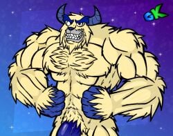 activision anthro arm_hair bentley bentley_(spyro) big_muscles big_penis body_hair chest_hair erect_penis flexing flexing_muscles fur genitals grizzlykubz hair hi_res horn humanoid macro male monster muscular muscular_anthro muscular_male nude penis pubes solo spyro_reignited_trilogy spyro_the_dragon yeti