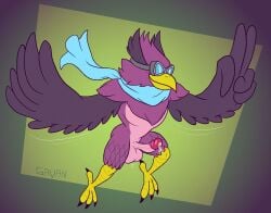 anthro avian balls bara barazoku bird boner erection gavanzude male male_only muscles muscular nude penis rivals_of_aether solo solo_male wrastor