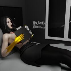 3d 3d_render areola artistic ass bathroom big big_breasts black_gloves black_hair blender breasts character clothes dark_eyes digital_art elitetheron7 erotic facial_expression fan_art female fortnite fortnite:_battle_royale frontal golden high_resolution landscape lighting long marigold_(fortnite) model nsfw nude pale_skin pantyhose pose pubic_hair realistic red_lips rule34 seductive sensual skin style voluptuous x_redeyes