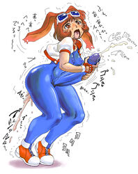 arina_makihara bodysuit breasts fingerless_gloves futa_only futanari large_breasts sneakers sunsoft tagme waku_waku_7