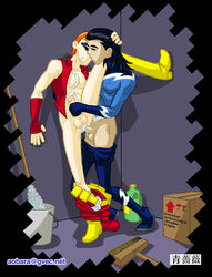 2boys anal anal_penetration anal_sex aobara aqualad aquaman_(series) black_hair box broom bucket cum cum_in_ass cum_on_face cum_on_self cum_on_upper_body cum_while_penetrated dc_comics erect_nipple erection exposed_nipple fingerless_gloves gay gay_sex hand_on_head handjob holding_penis janitor's_closet kissing leg_on_shoulder leg_over_partner's_shoulder leg_over_shoulder leg_up male male/male male_only mop multiple_boys multiple_males open_shirt orange_hair pants_around_one_leg pants_down reach_around roy_harper speedy standing_sex straight_hair teen_titans uncensored yaoi