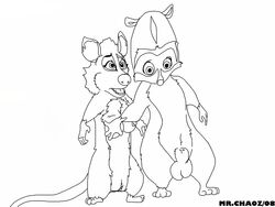 1boy 1girls 2008 anthro breasts dreamworks female feral furry heather_(over_the_hedge) male mammal marsupial mr._chaoz nipples opossum over_the_hedge paramount_pictures pussy raccoon rj_(over_the_hedge) sheath tagme testicles