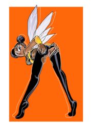 bumblebee_(dc) censored dark-skinned_female dark_skin dc_comics dcau fairy female karen_beecher melanin pussy smooth_skin tagme teen_titans torn_clothes wings