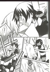 2boys bound_wrists comic femboy gay kissing male male_only monochrome prison prison_clothes prisoner simon_(tengen_toppa_gurren_lagann) surprised tagme tengen_toppa_gurren_lagann viral yaoi