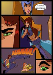 2d blackfire comic comics-toons.com dc_comics dcau komand'r koriand'r okunev starfire straight_hair tamaranean tan-skinned_female tan_skin teen_titans