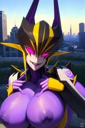 ai_generated airachnid armor armored_female breasts breasts_out cybertronian decepticon female large_breasts nipples purple_skin robot robot_female robot_girl robot_male roger1011 transformers transformers_prime