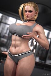 1girls 3d 3d_(artwork) belly belly_button big_ass big_breasts big_butt black_choker blonde_hair blue_eyes blurry_background breasts cammy_white capcom choker curvaceous curves curvy curvy_body curvy_female curvy_figure curvy_hips erect_nipples facial_scar female female_focus female_only gym gym_clothes holding_breast large_ass large_breasts meaty_ass pale_skin pose posing six_pack slim_waist small_waist solo solo_female solo_focus sports_bra sportswear standing street_fighter street_fighter_6 thick thick_ass thick_legs thick_thighs thighs tiny_waist voluptuous wide_hips zyx3dx